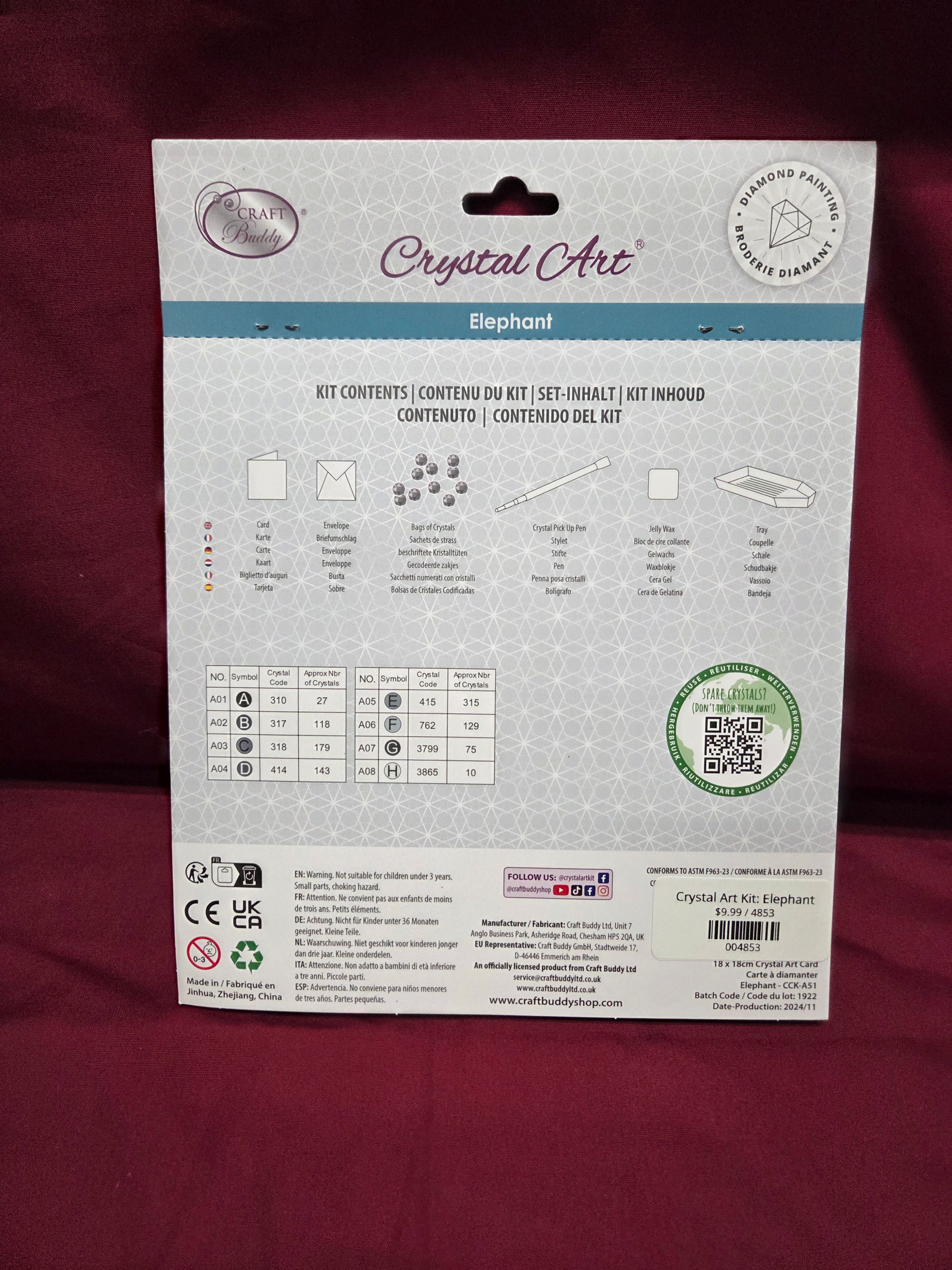 Crystal Art Kit: Elephant