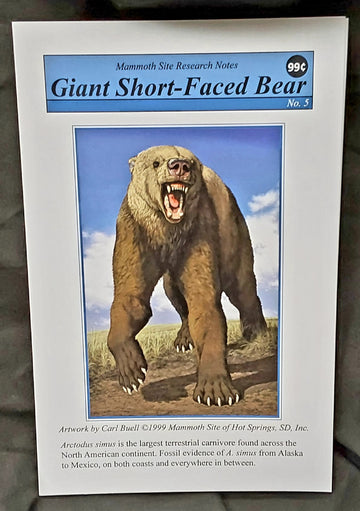 Research Notes #5 Giant Short-Faced Bear